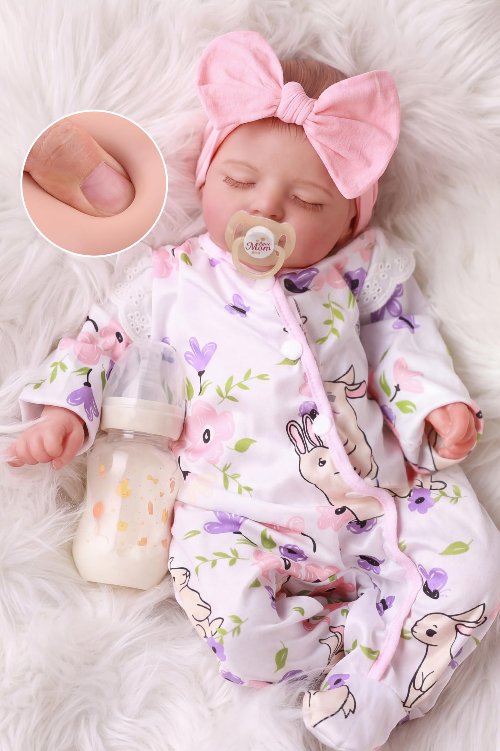 BABESIDE Lifelike Reborn Baby Dolls Girl - 20 Inch Realistic Newborn Baby Dolls with Poseable Body, Real Life Baby Dolls with Accessories for 3+ Year Old Girls Gifts, Pretend Play, Collection