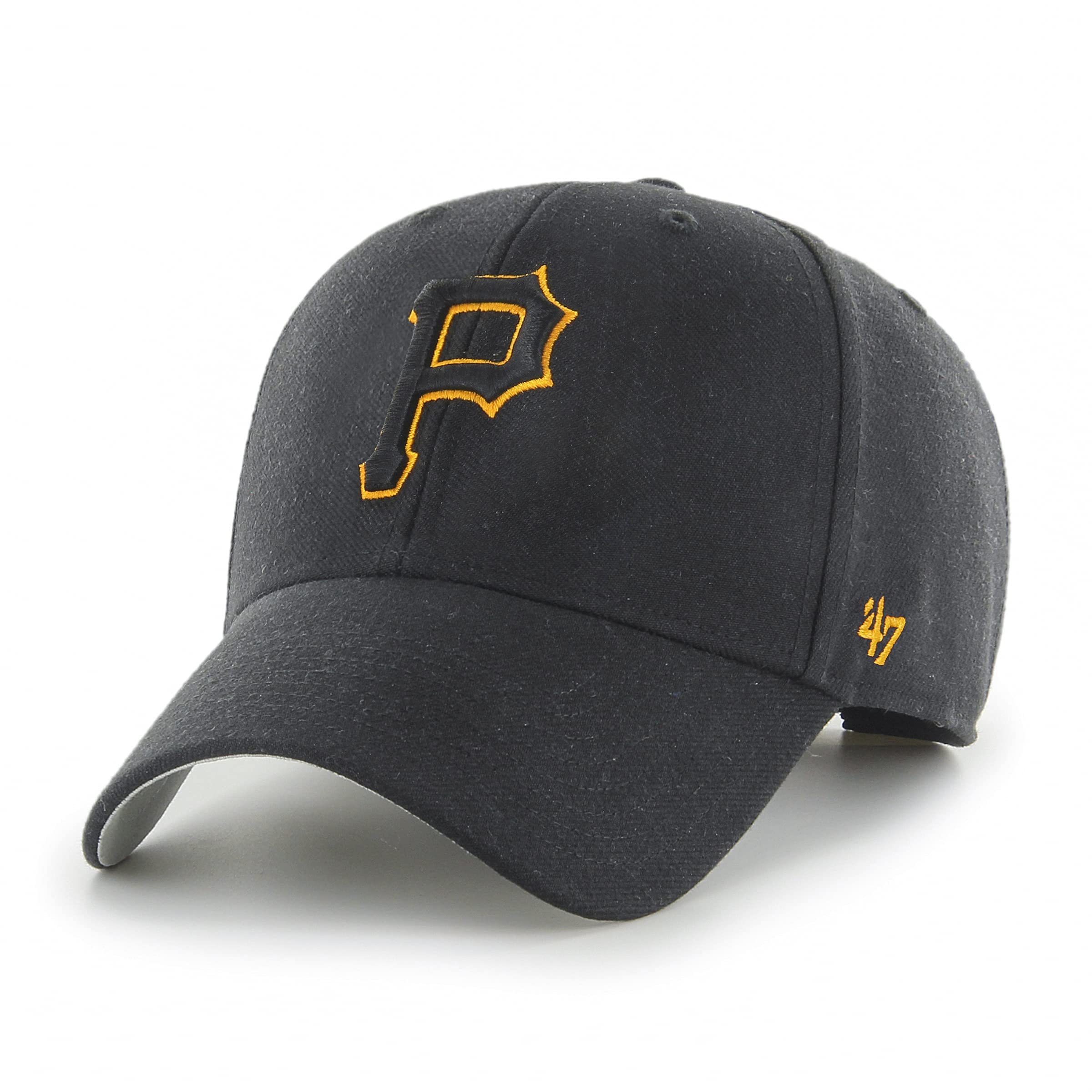 47 Pittsburgh Pirates MLB MVP Unisex Baseball Cap, Adjustable, Black Logo, Black
