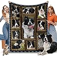 Border Collie Blanket for Women Men Kids, Border Collie Gifts for Border Collie Dog Lover, Soft Cozy Lightweight Warm Flannel Blankets and Throws for Sofa Living Room Decor, 50" x 60" Throw Size