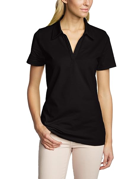 Trigema Damen Poloshirt ohne Knopfleiste, Einfarbig
