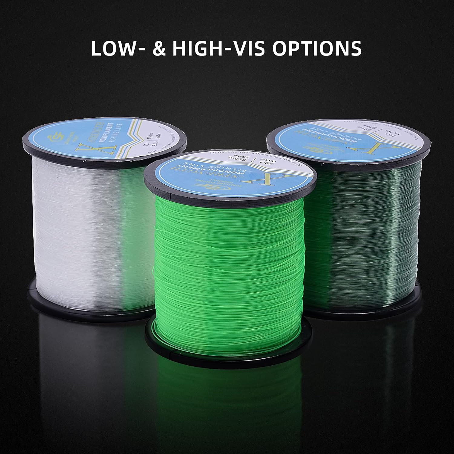 SF Monofilament Fishing Line Premium Spool Strong Mono Nylon Material Leader Line 8/10/12/15/20/25/30/40/50/60LB : Sports & Outdoors