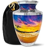 Everlight Memorials Cremation Urns for Human Ashes - Footprints Large Decorative Urn for Adult Men & Women - Burial Urns for Adult Human Ashes