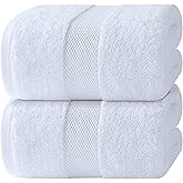 White Classic Luxury Bath Sheets Towels for Adults Extra Large 35x70 Inch - 700 GSM Turkish Cotton, Highly Absorbent | Hotel Collection | 2 Pack