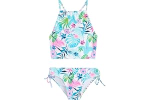 Kanu Surf Girls Daisy UPF 50 Beach Sport Halter Tankini 2-Piece Swimsuit