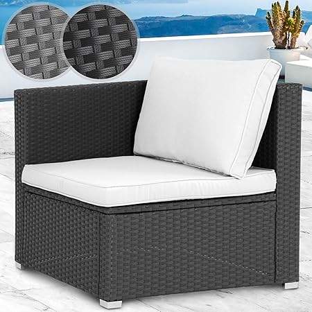Amazon De Miadomodo Polyrattan Ecksofa Schwarz Oder Grau Mit Bequemen Kissen Gartenmobel Gartensofa Sofa Lounge Sessel Fur Terrasse Balkon Oder Garten