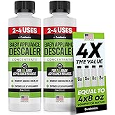 [2 Pack] Descaler for Baby Bottle Sterilizer - Baby Appliance Descaler - Made in USA - Effective Yet Gentle - Odorless - Removes Mineral Build Up - Compatible with All Appliances - Citric Acid - 16Oz