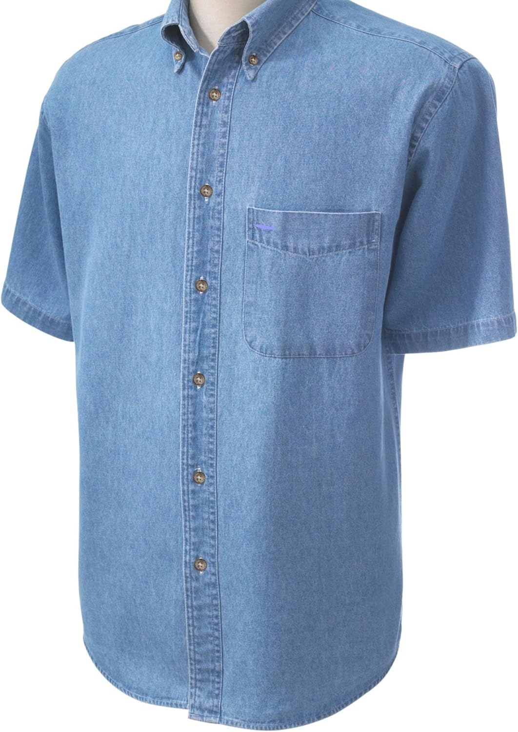 ESTEEM CLOTHING Men's Short Sleeve Tall Denim Shirt at Amazon Men’s
