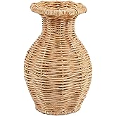 Mud Pie Flared Resin Basket Weave Vase; 6" x 4 1/2" Dia