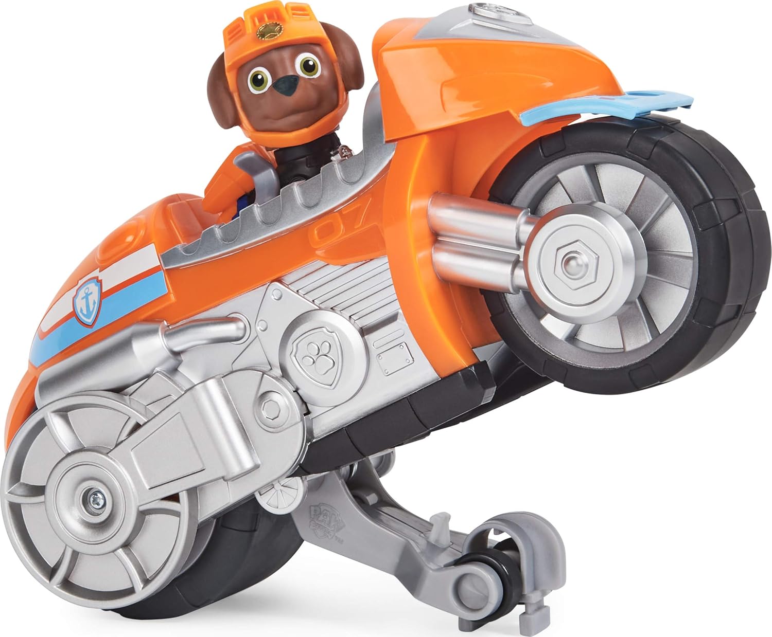 PAW Patrol, Moto Pups Zuma’s Deluxe Pull Back Motorcycle Vehicle with Wheelie Feature and Figure, Multicolor, X-Large - Image 5