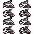 Craftsman Golf Vivid Shark Embroideried with 3D Fin 8pcs (5,6,7,8,9,P,A,S Black Iron Headcover Set with Large Red No.