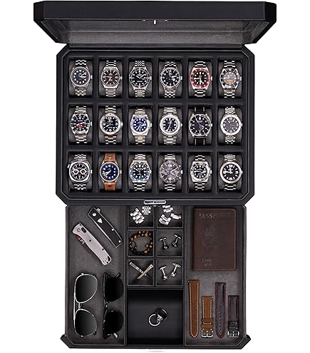 Amazon.com: WOLF Windsor 15-Piece Watch Box, Black - Features 15