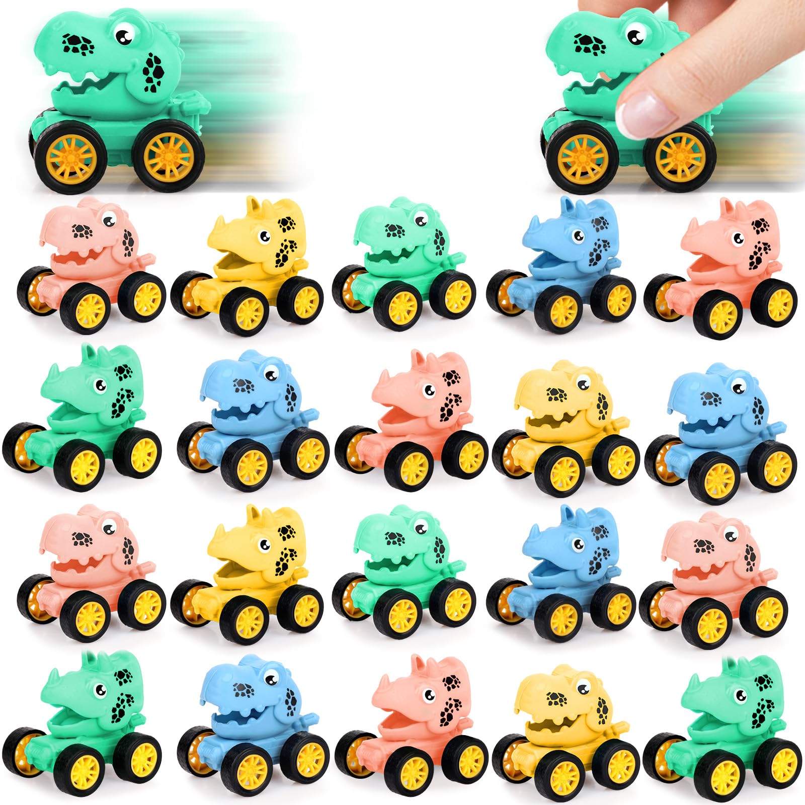 Photo 1 of 20 Pack Dinosaur Pull Back Car for Classroom Prizes, Party Favors for Kids Toddlers 4-8 Years Old, Bulk Pull Back Car Toys for Carnival Prizes, Treasure Box Toys, Pinata Fillers, Goodie Bag Stuffers