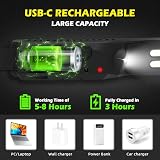 [Hyted] Head Torch Rechargeable Dual LED 6 Modes Motion Sensor IPX5 2 Pack view 4