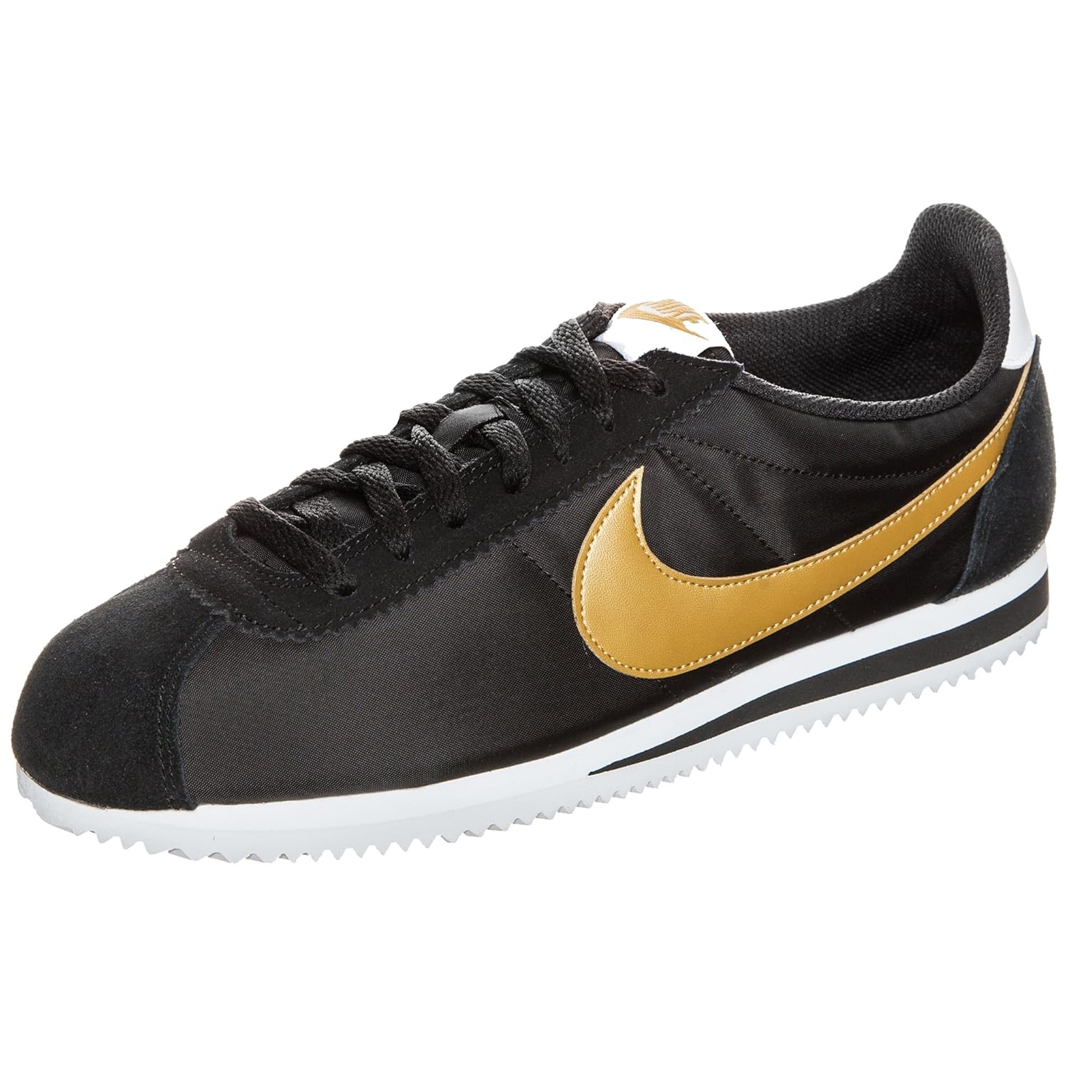 nike cortez negra y dorada