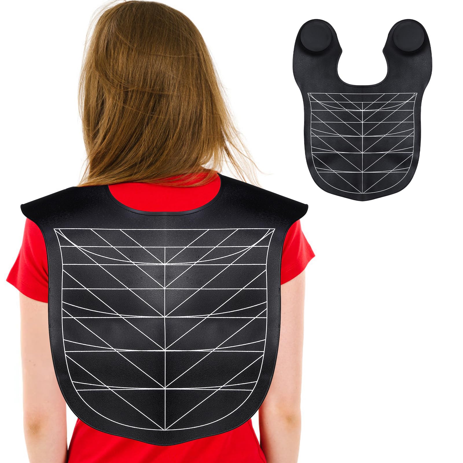 yarlung Hair Cutting Collar Cape, Silicone Hairs Cutting Guide Cape for Hair Styling, Salon Hairdressing, Barber Shop, Weighted Neck Wrap, Black, Black, 22x16.5inches