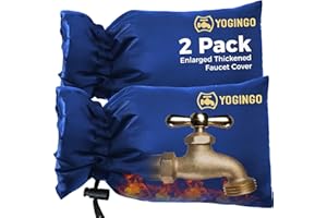 YOGINGO Outdoor Faucet Covers for Freeze Protection, 2 Pack 6.7" x 9.5" Blue Hose Bib Insulated Socks, Water Spigot Winter Protector