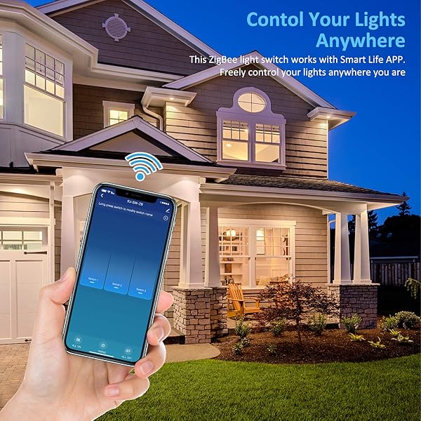 TEEKAR Interruptor de luz ZigBee 3 0 Control de aplicacin de Voz Interruptor de Pared Inteligente de Alexa Compatible con Alexa y Google Home Interruptor de luz con Pantalla tctil Inteligente