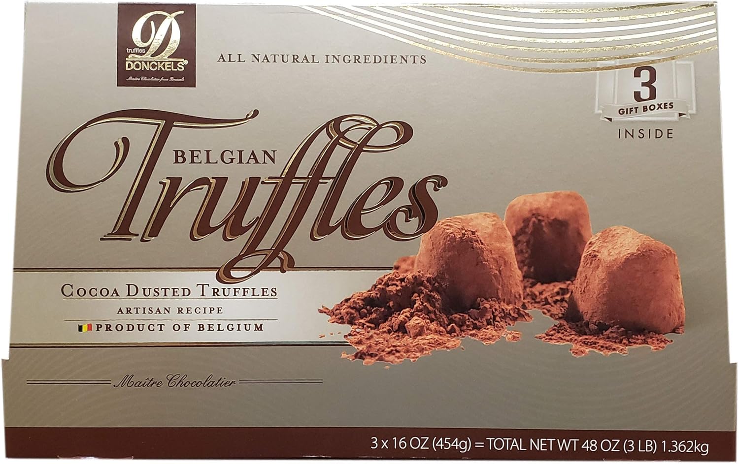 Truffles Donckels Belgian Truffles, Cocoa Dusted3 Pack , 16 Oz Amazon.ca Grocery