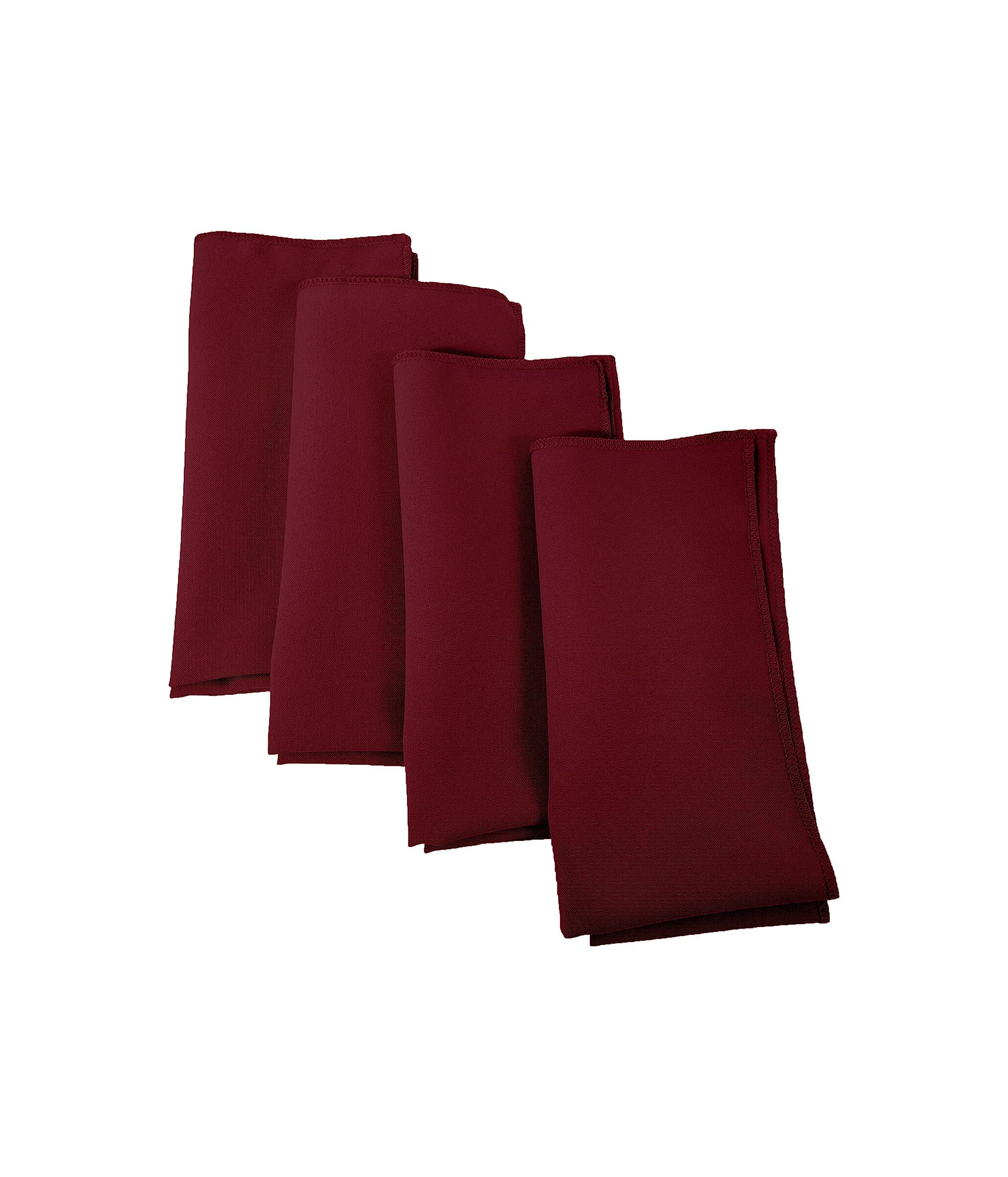 LA Linen 4-Pack Poly Blend Napkin - Soft Cloth Napkins - Washable Reusable Napkins - Stain and Wrinkle Resistance – Dinner Napkins – Wedding Napkins – Napkins for Parties - 18x18 - Cranberry