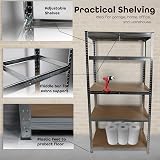 DIVCHI 5 Tier Storage Rack Heavy Duty Shelving 180x90x40cm Aluminium Silver view 5