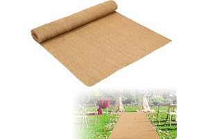 Tudomro 40 Inch x 30 Ft Extra Long Natural Burlap Wedding Aisle Runner Outdoor Jute Burlap Aisle Runner for Wedding Ceremony Rustic Indoor Carpet for Walkway (Elegant Style)