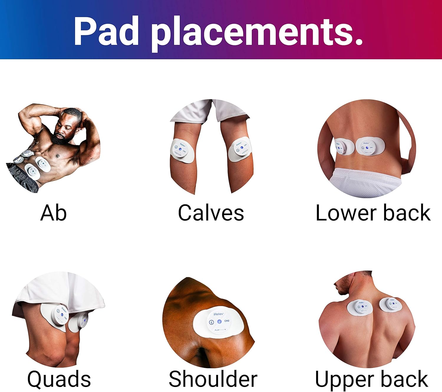 iReliev Wireless TENS + EMS Therapeutic Wearable System Wireless TENS Unit + Muscle Stimulator Combination for Pain Relief, Arthritis, Muscle Conditioning, Muscle Strength: Health & Personal Care