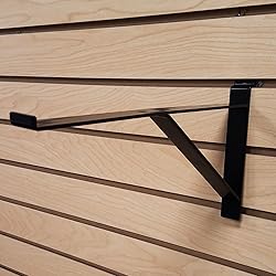 12" Black Heavy Duty Slatwall Shelf Bracket with