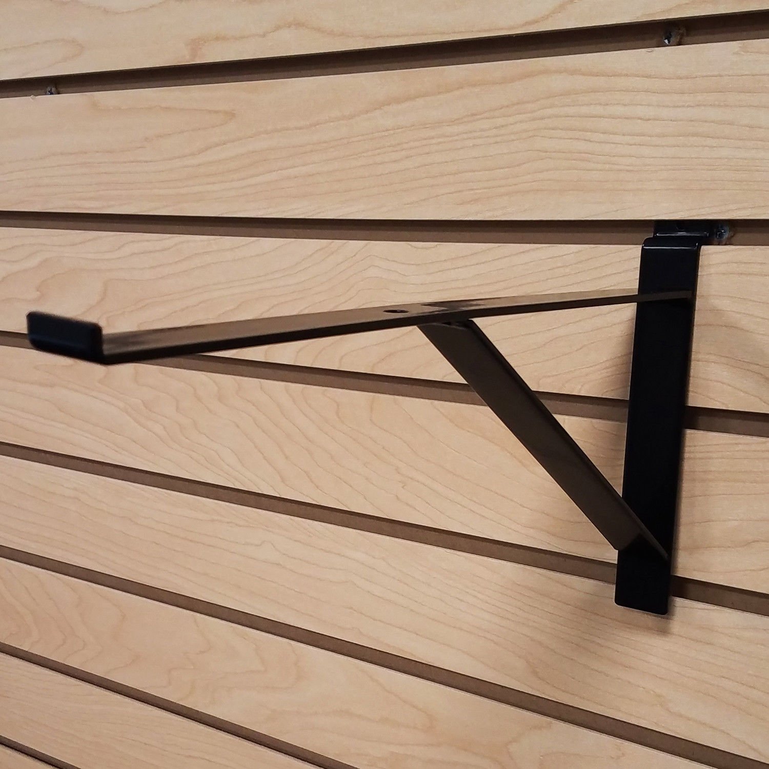 12" Black Heavy Duty Slatwall Shelf Bracket with