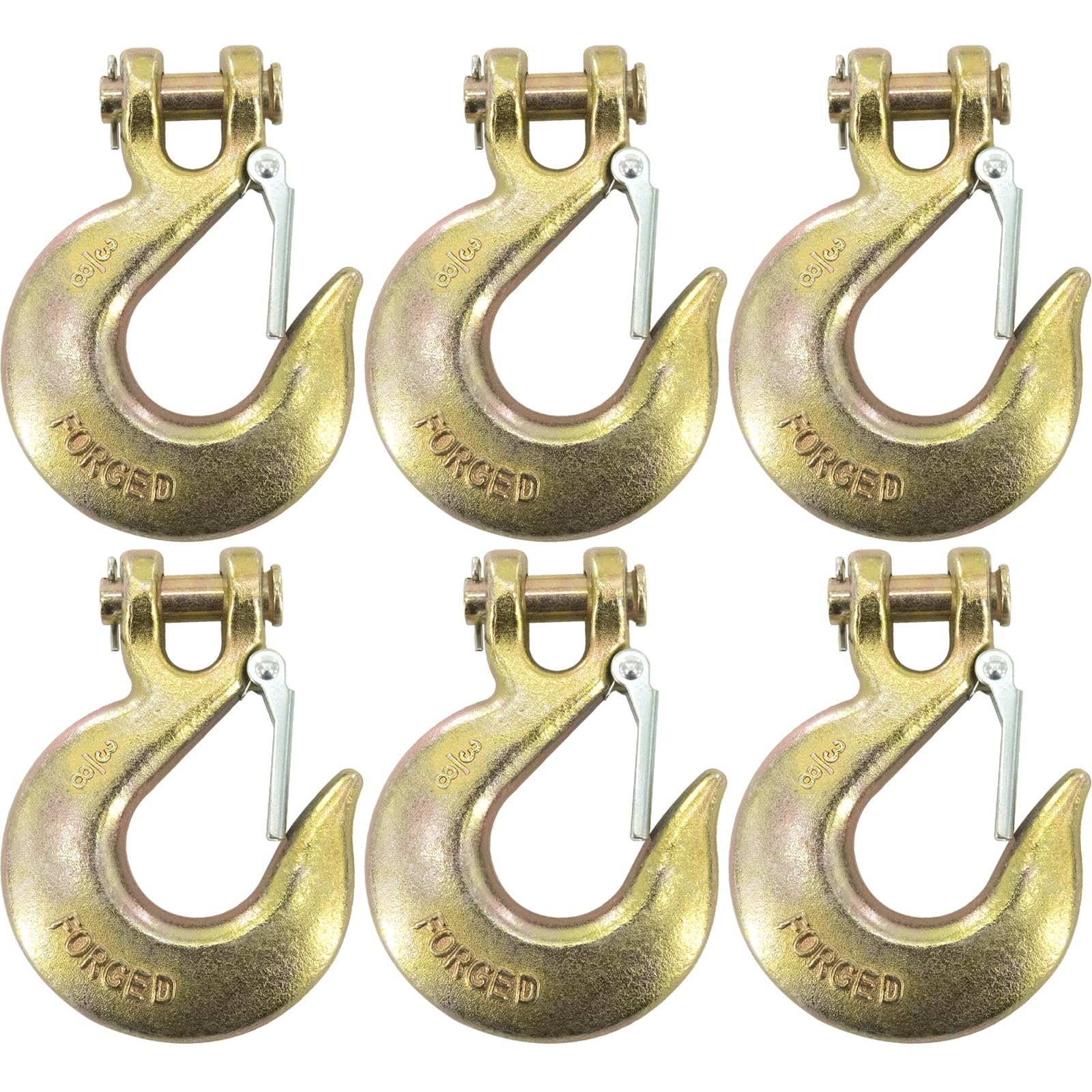 Photo 1 of SEUNGCH 6 Pcs 3/8" Clevis Slip Hook with Safety Latch, Heavy Duty Chain Hooks, Forged G70 Clevis Chain Hook for Trailer Transportation Towing Winches, 18000LBS Capacity for Heavy Load