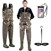 Trudave Chest Waders, Fishing & Hunting Waders for Men, Waterproof Neoprene Camo Wader with 600G Insulation Non Slip Boot