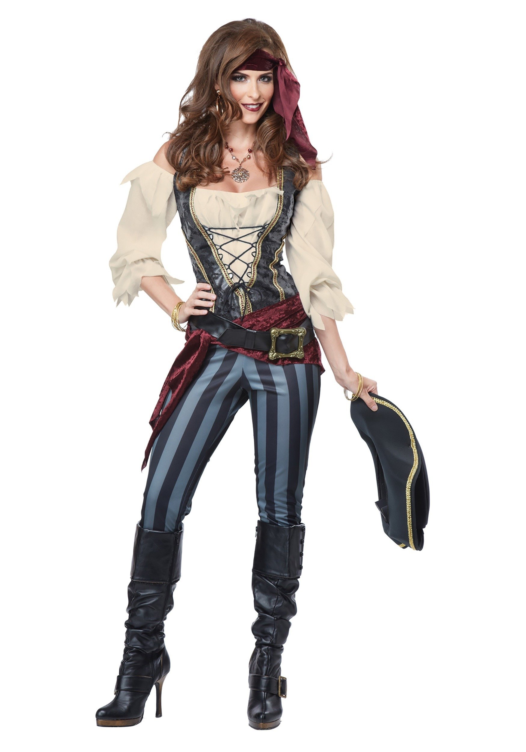 California Costumes 01393L Brazen Buccaneer western Adult-Sized Costume, Multi, Large