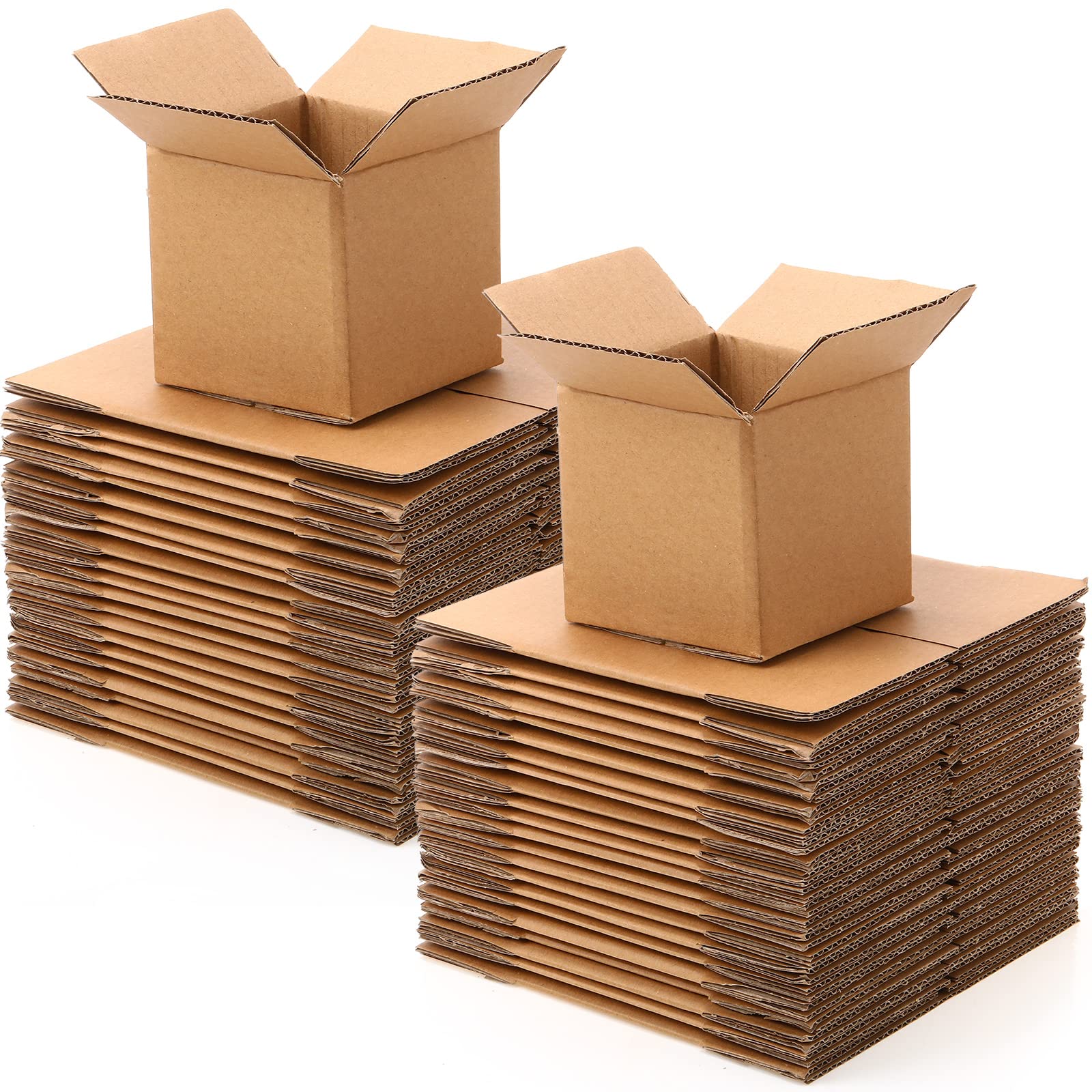 Photo 1 of TaoBary 50 Packs 4 x 4 x 4 Shipping Boxes Small Cardboard Boxes Kraft Corrugated for Small Business, Mailing Packing Moving Storing