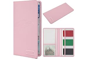 XROZRK Car Registration and Insurance Holder Glove Box Folder-Premium Car Folder, Car Document Holder for Cards, Driver License & other Essential Documents (pink)