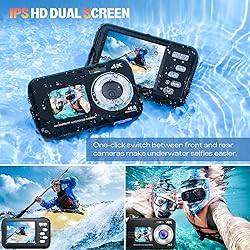 Underwater Camera, UHD 4K 48MP Autofocus Waterproof