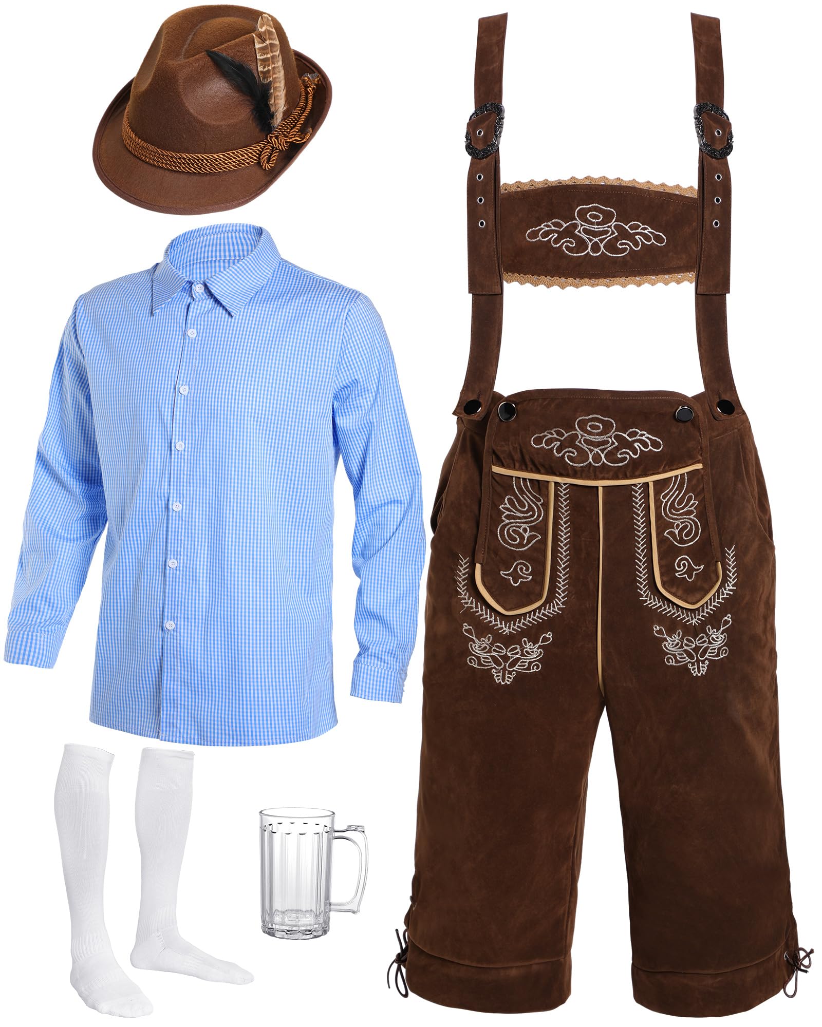 Clothing Two-Color Shirt Suspenders European and American Adult Men German Beer Festival Clothing