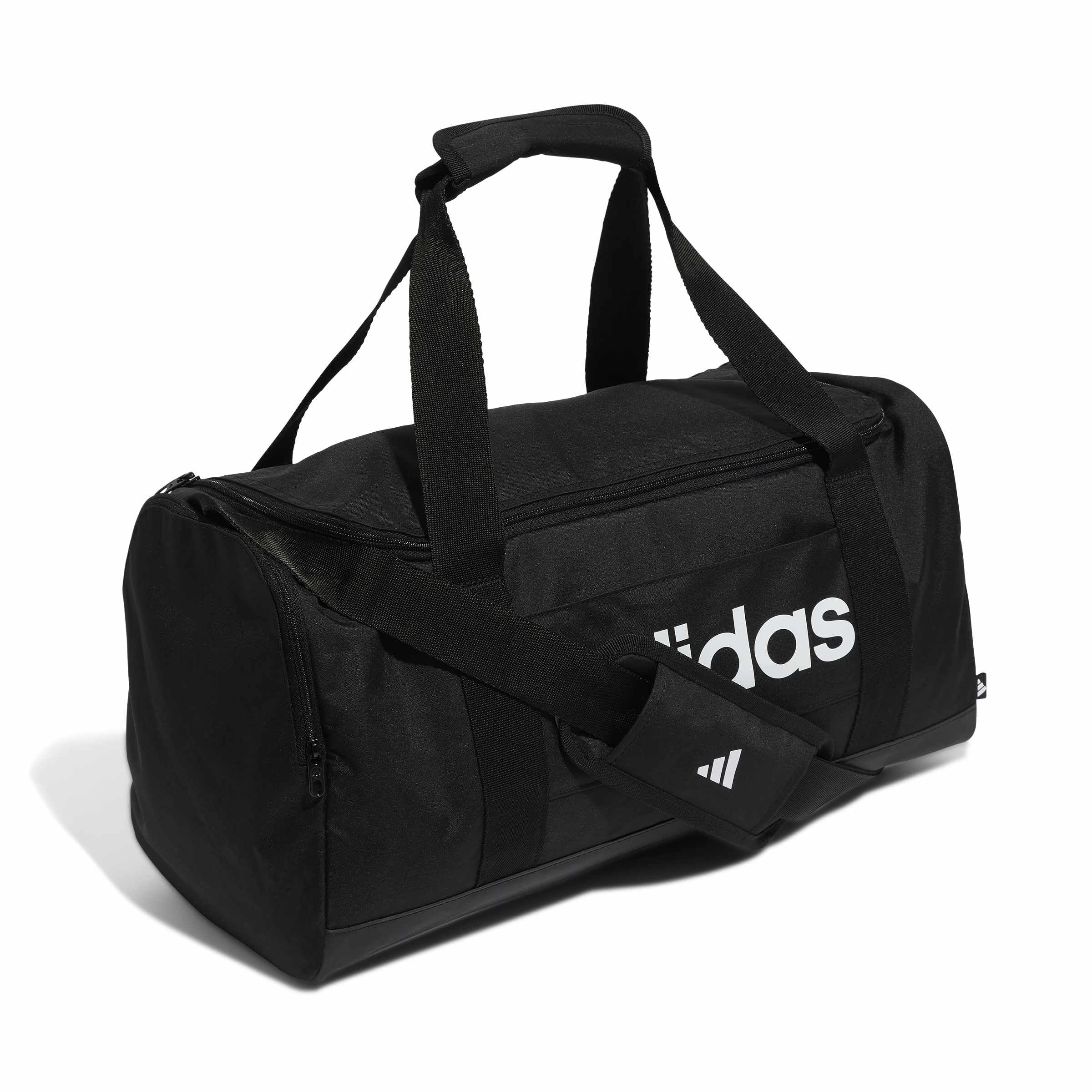 adidas Unisex Essentials Linear Duffel Bag Duffel Bag, Black/Black/White, S 3