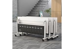 HSHBDDM Conference Table Foldable Meeting Tables, Conference Rooms Training Rooms Flip Top Mobile Training Table, Rolling Meeting Table with Caster Wheels, Suitable for Office,Meeting Room