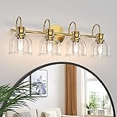 PHIXART 4 Lights 24" Bathroom Vanity Light Fixtures, Gold Traditional Classic Vanity Light with Clear Glass, Bathroom Lightin