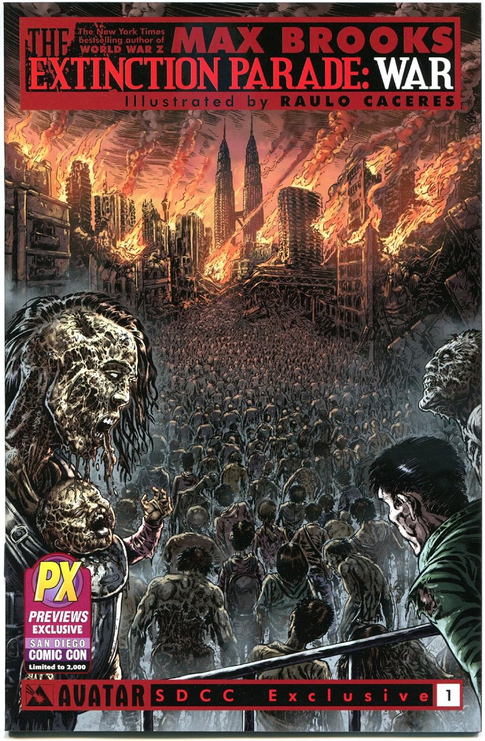 Amazon Com Extinction Parade War 1 Nm Sdcc Variant 2014 Max Brooks Zombies Limited Entertainment Collectibles