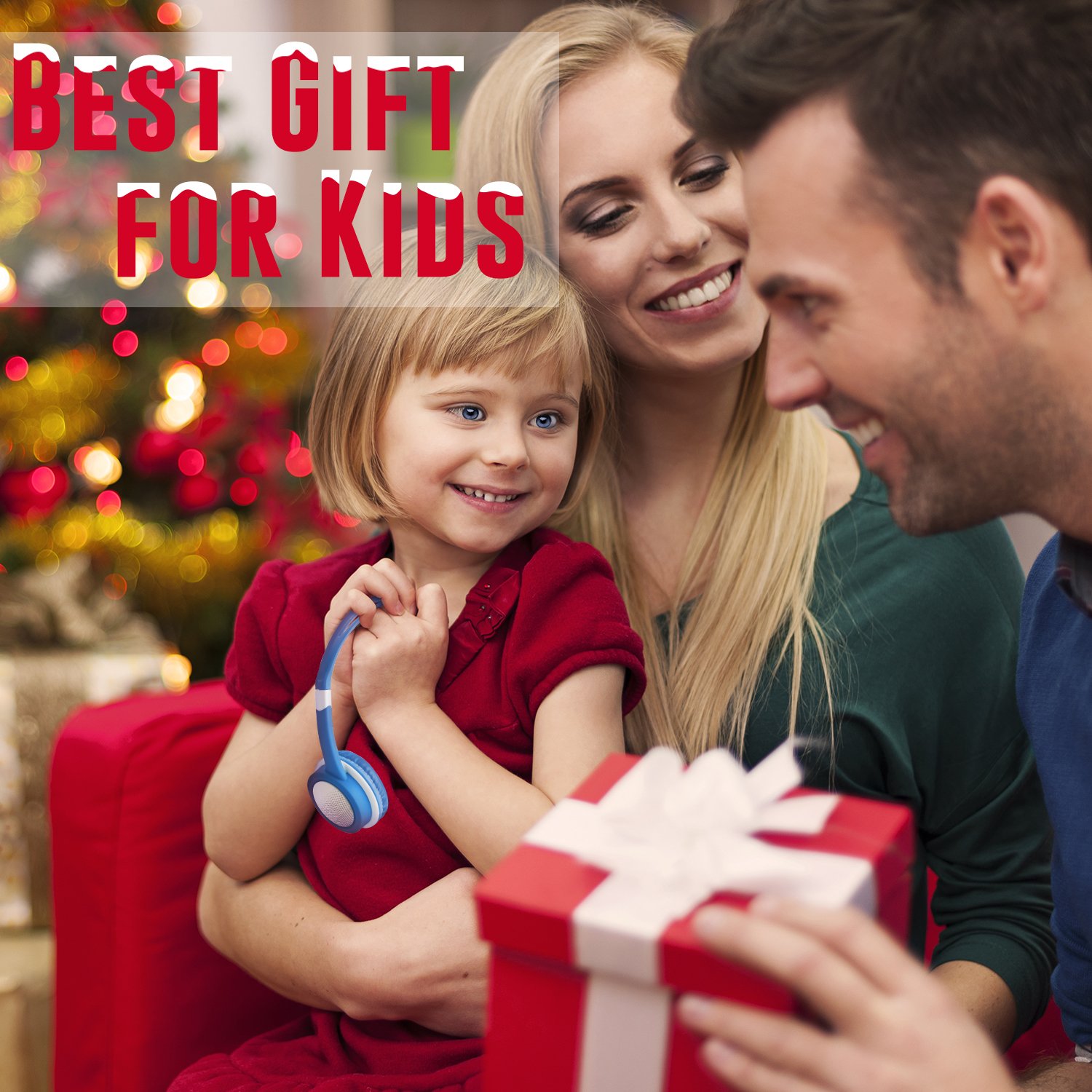 Kids Headphones - Comfortable and Adjustable Wired Over Ear Headset with Volume Limiting - Toddlers Headphones for Boys and Girls (Blue)