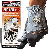 Copper Tech Plus Golf Gloves Men Right Handed Golfer or Left Handed Golfer (2nd Gen) | Copper Compression Joint Support Golf Glove
