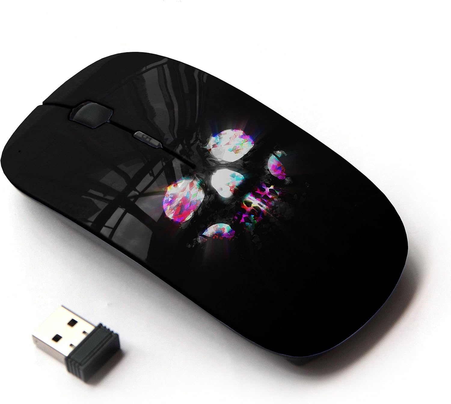 Amazon Com Stplus Skull Flashing Lights 2 4 Ghz Wireless Mouse With Ergonomic Design And Nano Receiver Computers Accessories
