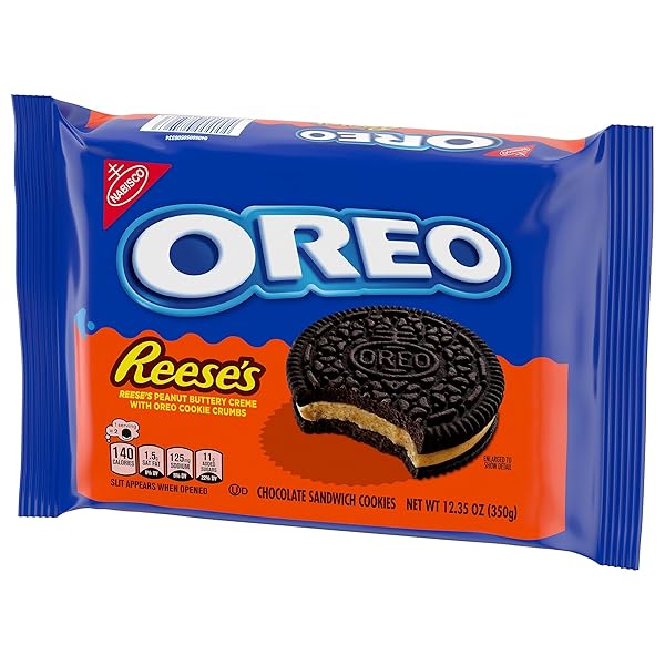 OREO REESE’S PEANUT BUTTERY CREME CHOCOLATE SANDWICH COOKIES, 12.35 OZ