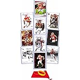 Kansas City Chiefs Football Cards: Patrick Mahomes, Travis Kelce, Isiah Pacheco, Jamaal Charles, Chris Jones, Marquise Brown, Nick Bolton, Rashee Rice, Xavier Worthy, Tony Gonzalez (10) ASSORTED Football Stars & GOATs Trading Card & Wristbands Gift Pack