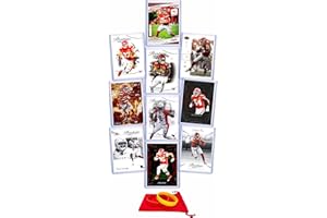G.O.A.T CHASER Kansas City Chiefs Football Cards: Patrick Mahomes, Travis Kelce, Isiah Pacheco, Jamaal Charles, Chris Jones, Marquise Brown, Nick Bolton, Rashee Rice, Xavier Worthy, Tony Gonzalez (10) ASSORTED Football Stars & GOATs Trading Card & Wristbands Gift Pack