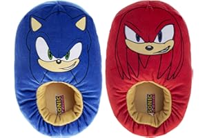JOSMO SEGA Sonic the Hedgehog 3D Slippers for Kids Cozy Soft House Shoes Knuckles & Sonic Plush Size Toddler Little Kid Big Kid