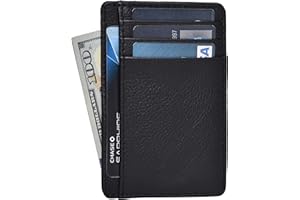 OAK LEATHERS Real Leather Slim Minimalist Wallet for Men and Women -RFID Blocking Front Pocket Thin Credit Card Holder Stylish Wallets