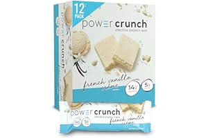 Power Crunch Protein Wafer Bars, High Protein Snacks with Delicious Taste, French Vanilla Creme, 1.4 Ounce (12 Count)