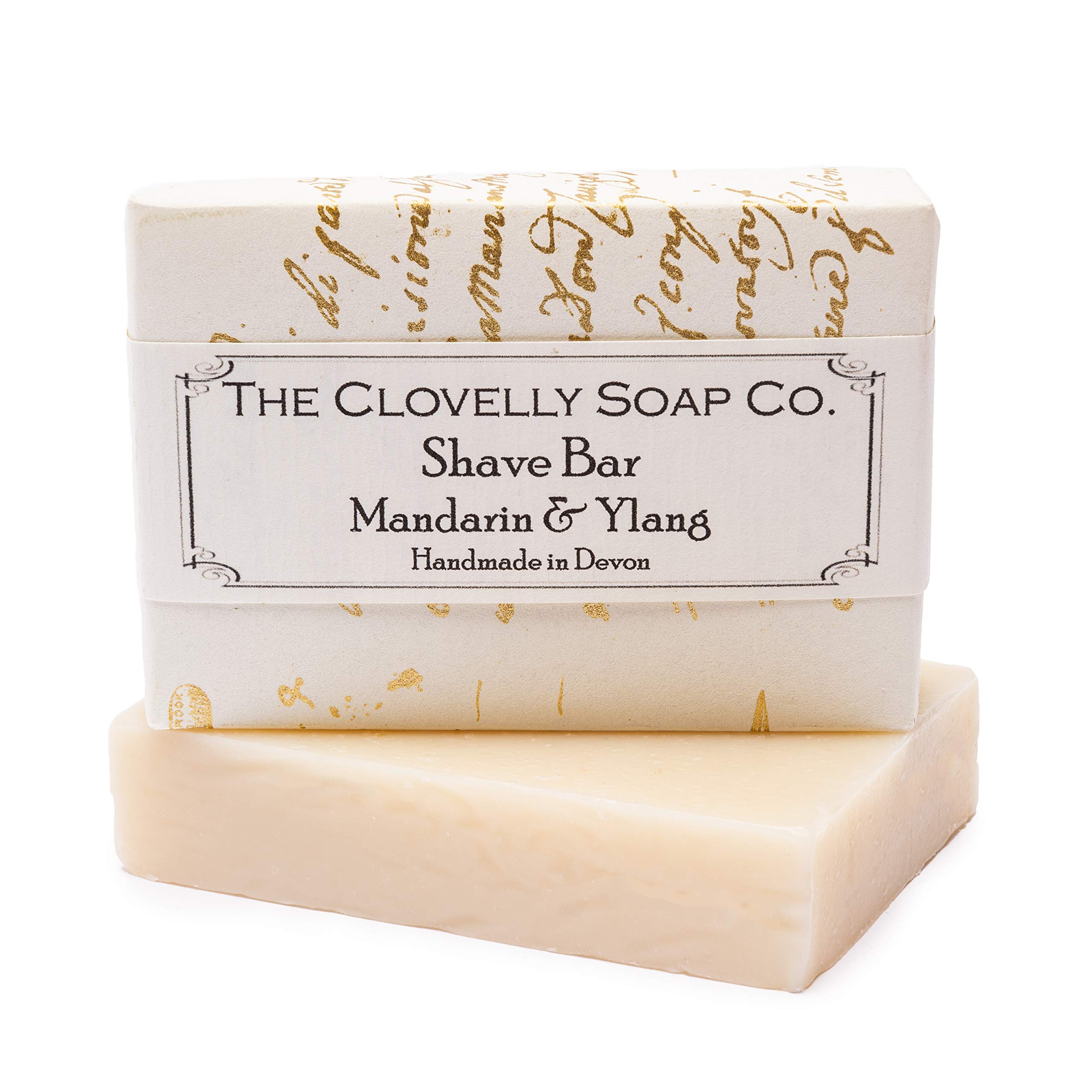 Clovelly Soap Co Natural Handmade Shave Soap Bar with Mandarin & Ylang for all Skin Types 100g