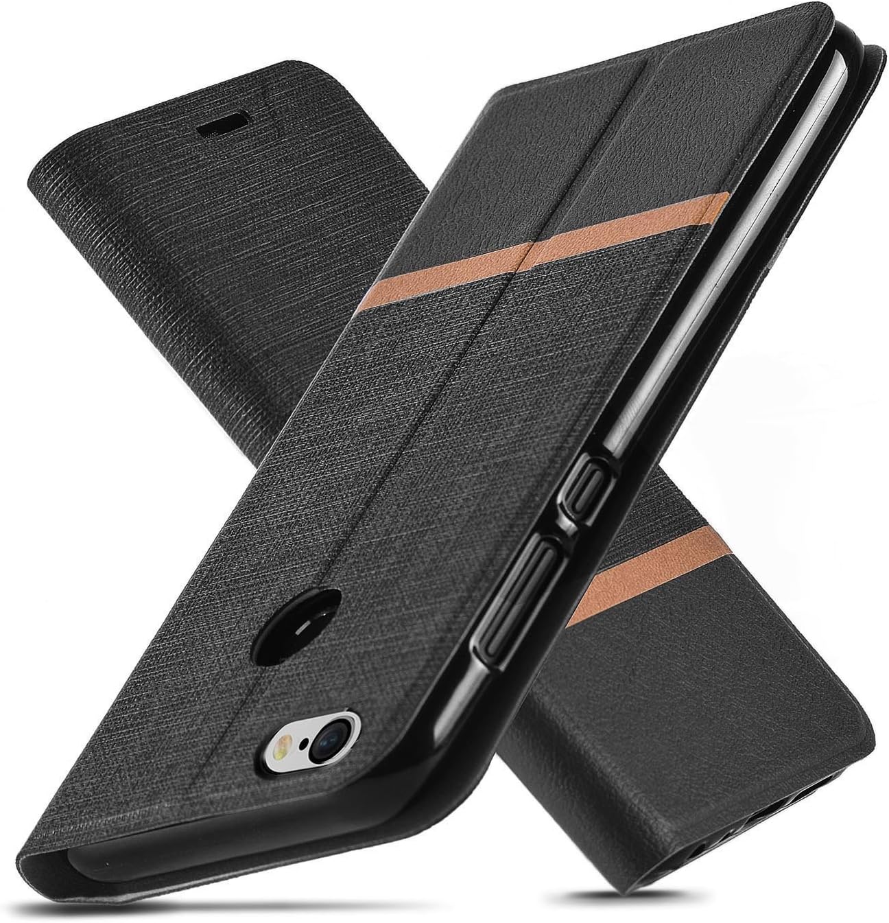 AModern Google Pixel 3 XL Case,Ultra Slim fit,Kickstand,Card Slot,TPU Bumper,Anti-Scratch,Flip Leather PU Wallet Case for Google Pixel 3 XL (Black)